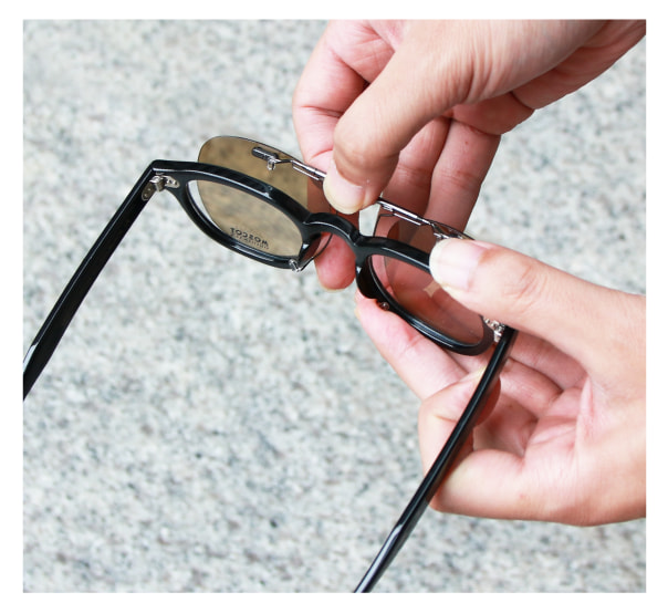 オーダーメイドで作れるPOKER FACEの跳ね上げ式偏光クリップオンサングラス｜POKER FACE [ポーカーフェイス] アイウェア・眼鏡